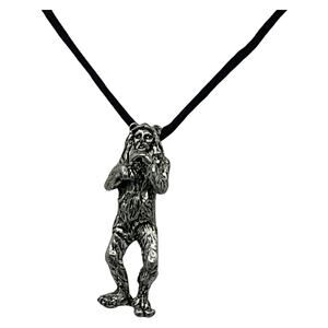 Vintage Cowardly‎ Lion Pendant Comstock Pewter Wizard of Oz 1997 Nylon Necklace